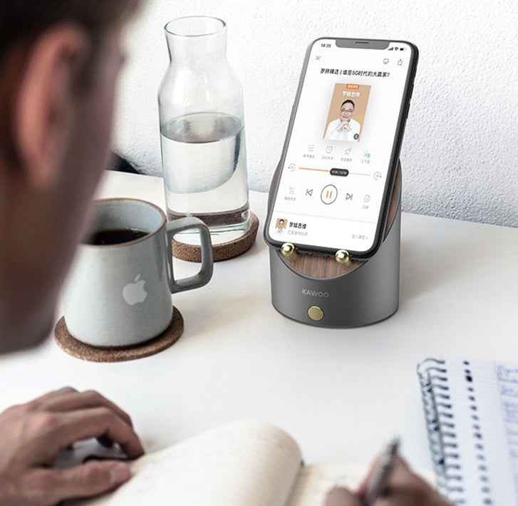 Portable Mini Wireless Speaker - Smart Induction Subwoofer with Phone Holder