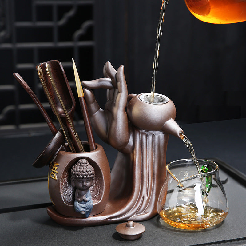 Elevate Your Experience with Our Ebony Ceremony Tea Set by CABINSGATE SMART FURNITURE