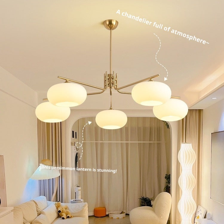 Simple Modern Bedroom Light Cream Style Persimmon Chandelier by CABINSGATE SMART FURNITURE