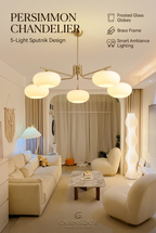 Simple Modern Bedroom Light Cream Style Persimmon Chandelier by CABINSGATE SMART FURNITURE