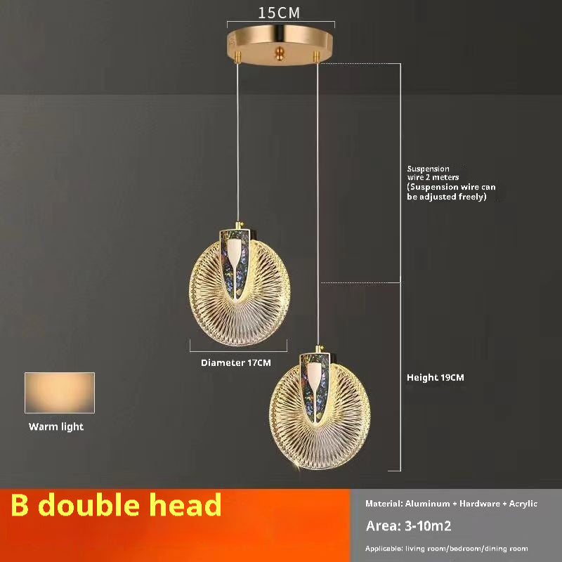 Light Luxury Bedroom Bedside Chandelier Modern Minimalist Long Line Small Droplight by CABINSGATE SMART FURNITURE