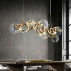 Modern Minimalist Restaurant Table Bar Glass Chandelier by CABINSGATE SMART FURNITURE