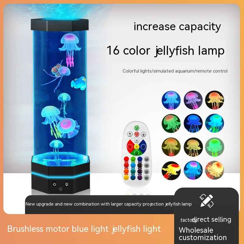 Jellyfish Lava Lamp - 17 Color Changing Oceanic Nightlight with Remote Control
