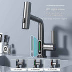 Intelligent Digital Display Faucet Pull-out Basin Faucet Temperature Digital Display Rotation by CABINSGATE SMART FURNITURE