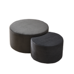 Upholstered Round Coffee Tables Set Of 2 For Living Room, Modern Foam Round Coffee Table Side Table End Table Ottoman, No Assembly by CABINSGATE SMART FURNITURE
