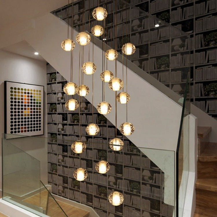 Modern Minimalist Duplex Crystal Staircase Chandelier by CABINSGATE SMART FURNITURE