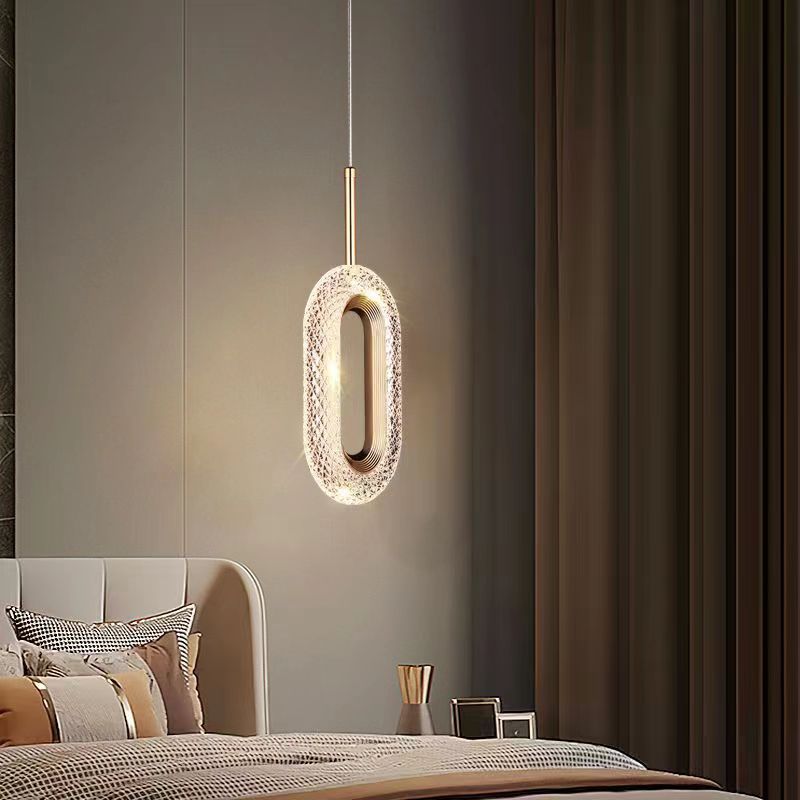 Light Luxury Bedroom Bedside Chandelier Modern Minimalist Long Line Small Droplight by CABINSGATE SMART FURNITURE