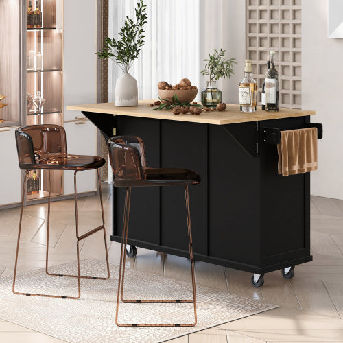 Kitchen Trolley With Rubberwood Folding Leaf Countertops by CABINSGATE SMART FURNITURE