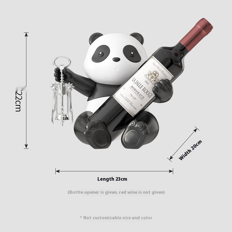 Panda Red Wine Rack Decoration, Wine Cabinet Combination Light by CABINSGATE SMART FURNITURE