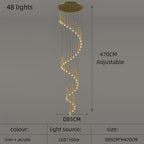 Creative Modern Minimalist Atmosphere Personality Living Room Long Chandelier by CABINSGATE SMART FURNITURE