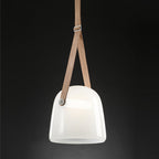 Post Modern Creative Leather Strap Glass Chandelier by CABINSGATE SMART FURNITURE