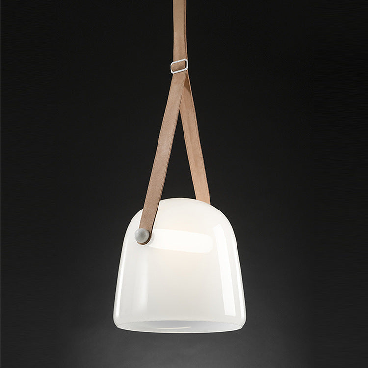 Post Modern Creative Leather Strap Glass Chandelier by CABINSGATE SMART FURNITURE