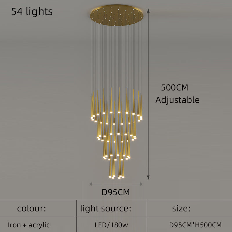 Creative Modern Minimalist Atmosphere Personality Living Room Long Chandelier by CABINSGATE SMART FURNITURE