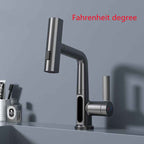 Intelligent Digital Display Faucet Pull-out Basin Faucet Temperature Digital Display Rotation by CABINSGATE SMART FURNITURE