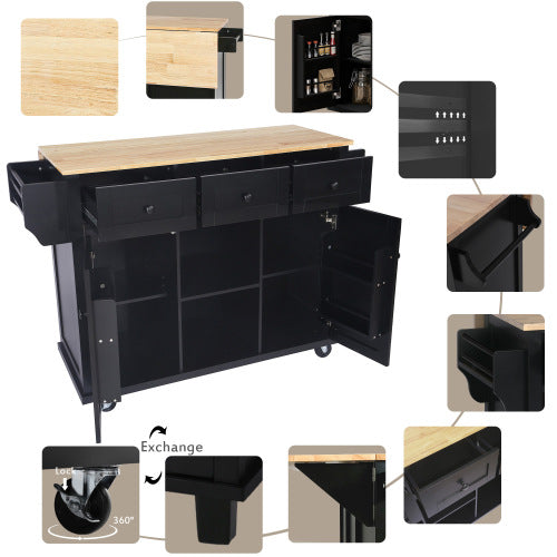 Kitchen Trolley With Rubberwood Folding Leaf Countertops by CABINSGATE SMART FURNITURE