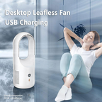 Bladeless Portable Fan: Experience Whisper-Quiet Comfort Anywhere by CABINSGATE SMART FURNITURE