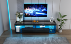 High Gloss TV Stand With 2 Drawers,Glass Tabletop by CABINSGATE SMART FURNITURE