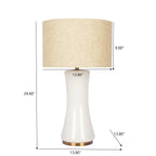 Cascade Glass Lamp Golden Base Off White Glass Table Lamp by CABINSGATE SMART FURNITURE