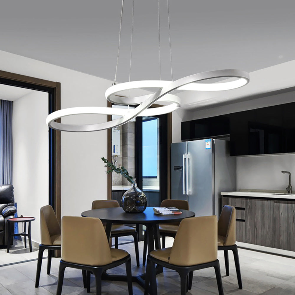 Modern Double-Sided Twist 1-Light LED Chandeliers, LivingRoom Light by CABINSGATE SMART FURNITURE