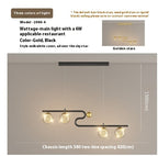 Simple Modern Creative Rectangle Dining Table Starry Chandelier by CABINSGATE SMART FURNITURE