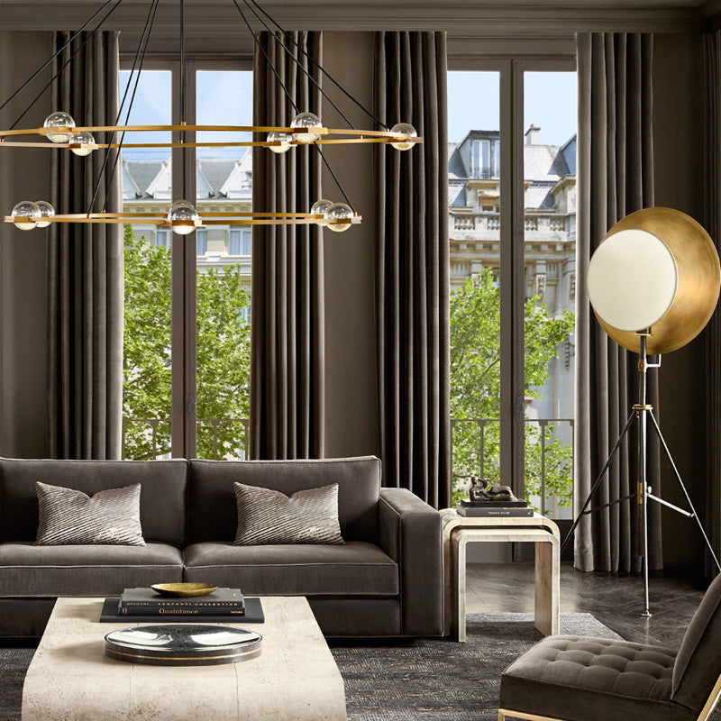 Full Copper Crystal Minimalist Living Room Dining Room Chandelier by CABINSGATE SMART FURNITURE