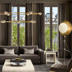 Full Copper Crystal Minimalist Living Room Dining Room Chandelier by CABINSGATE SMART FURNITURE
