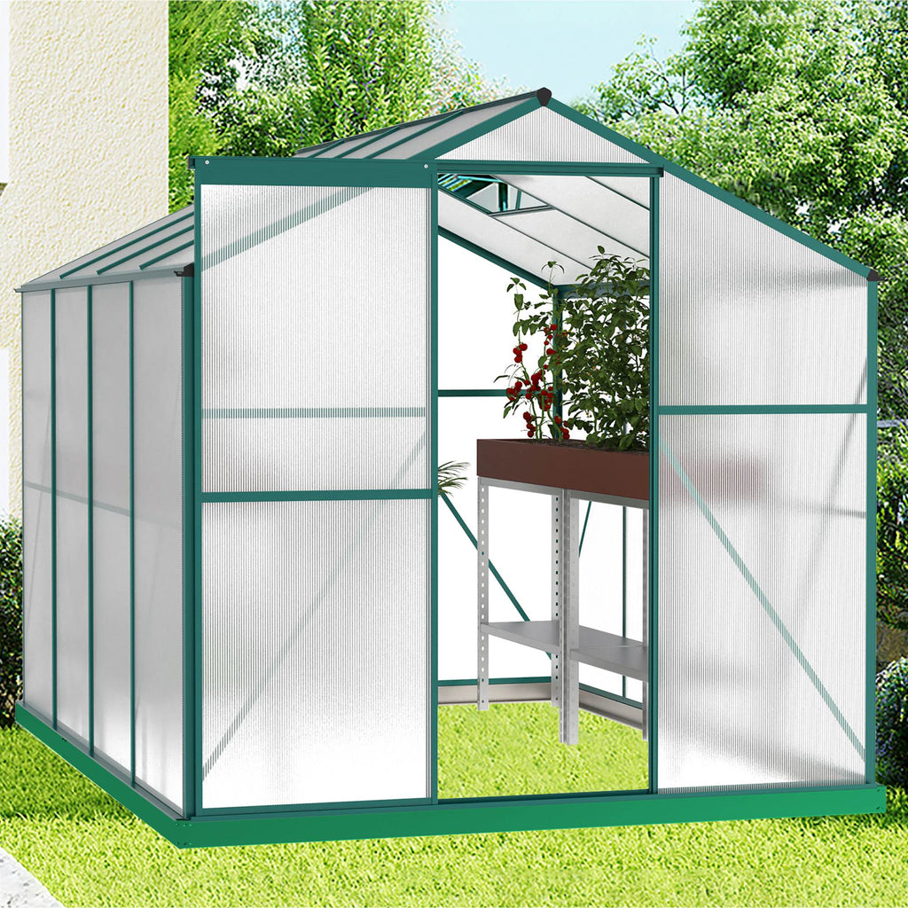 Polycarbonate Greenhouse,6X8 Ft Heavy Duty Walk-in Plant Garden Greenhouse For Backyard,Outdoor by CABINSGATE SMART FURNITURE