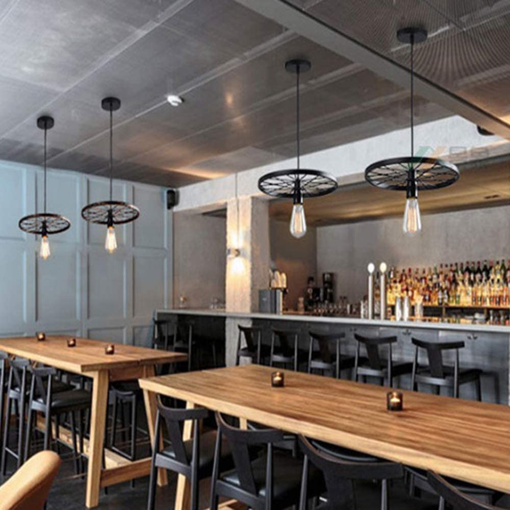 Modern Retro Industrial Pinwheel Wrought Iron Chandelier Creative by CABINSGATE SMART FURNITURE