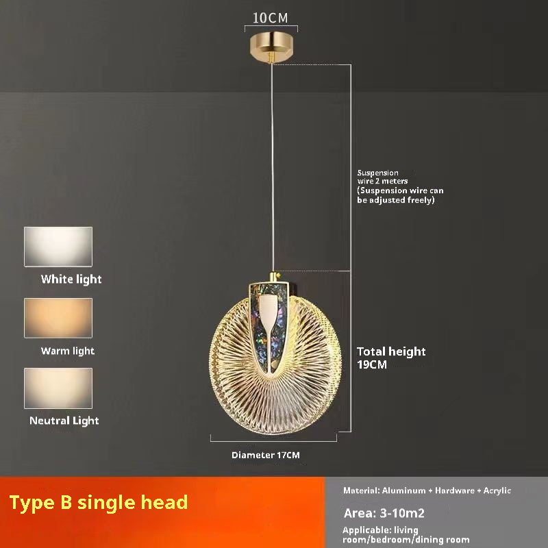 Light Luxury Bedroom Bedside Chandelier Modern Minimalist Long Line Small Droplight by CABINSGATE SMART FURNITURE