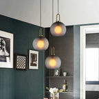 Nordic Simple Modern Glass Ball Chandelier Milk Tea Shop Clear Bar Restaurant Chandelier by CABINSGATE SMART FURNITURE