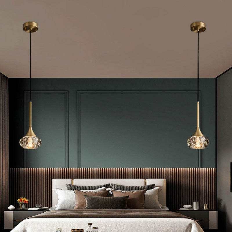 Luxury Crystal Copper Rotating Stairs Chandelier, Simple Modern Light by CABINSGATE SMART FURNITURE
