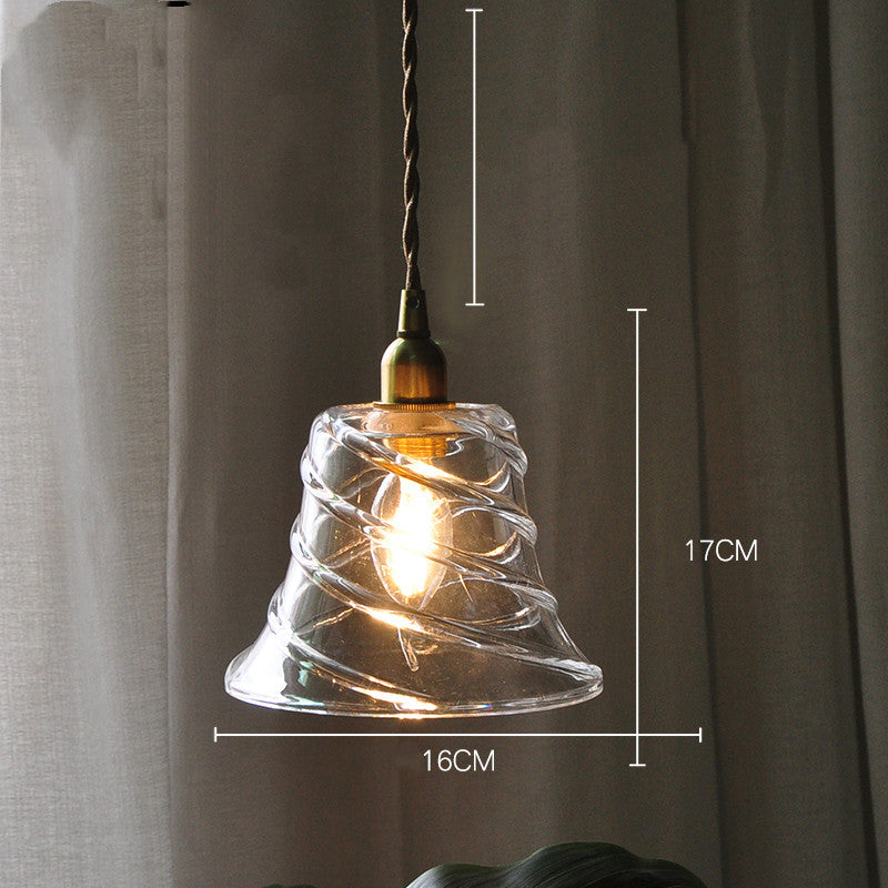 Nordic Modern Minimalist Brass Glass Single Head Small Chandelier by CABINSGATE SMART FURNITURE