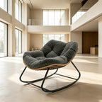 Rocking Egg Chair, Oversized Design with Cushion, Indoor Outdoor Furniture for Backyard, Patio, Garden by CABINSGATE SMART FURNITURE