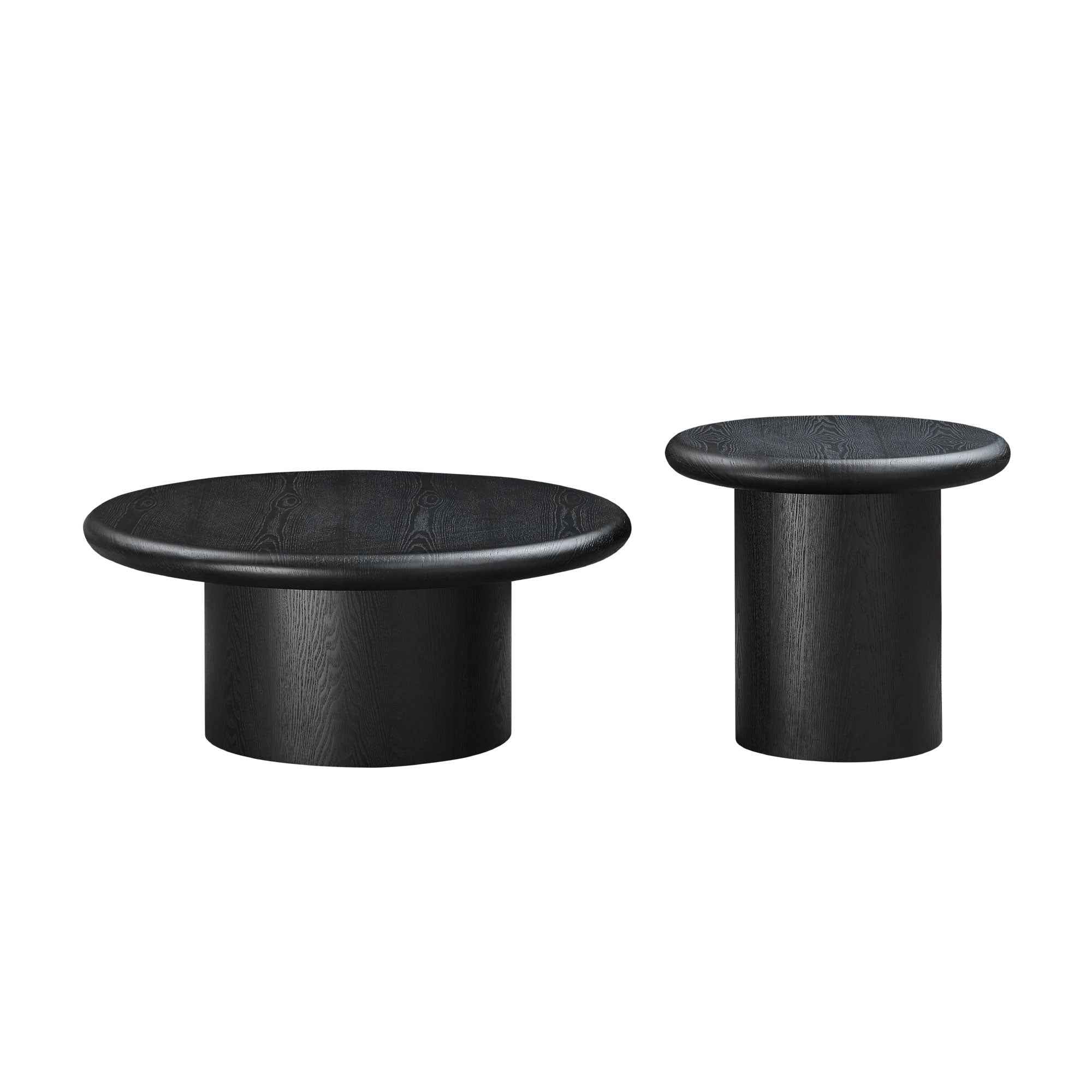 2-Piece Modern Round Coffee Table Set For Living Room,Easy Assembly Coffee Tables, End Side Tables For Leisure Area