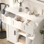 Cabinets With Drawers And Shelves, Living Room, Bedroom, Bathroom Decor Cabinets Furniture Home Decor - White by CABINSGATE SMART FURNITURE