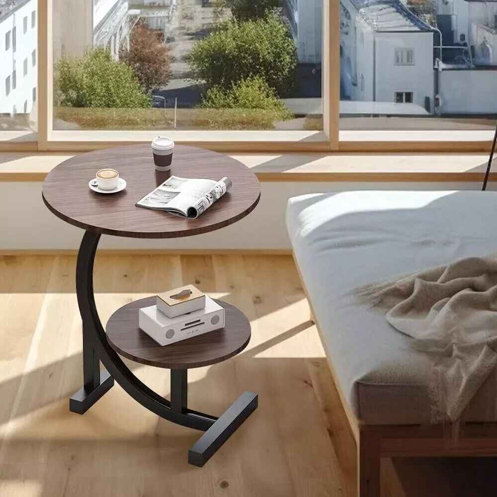 Side Table C Shaped For Sofa Coffee End Tables For Living Room Bedside Tables