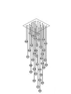 Modern Minimalist Duplex Crystal Staircase Chandelier by CABINSGATE SMART FURNITURE