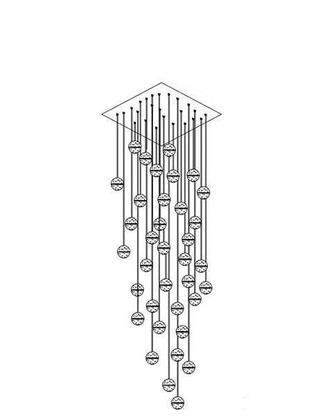Modern Minimalist Duplex Crystal Staircase Chandelier by CABINSGATE SMART FURNITURE