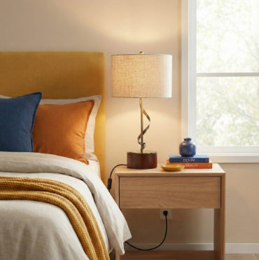 Illuminate Your Space with the Creative Twisted Metal Table Lamp by CABINSGATE SMART FURNITURE