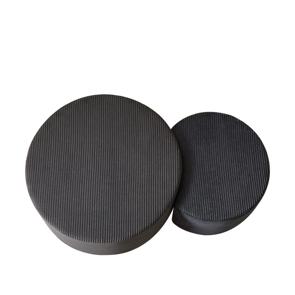 Upholstered Round Coffee Tables Set Of 2 For Living Room, Modern Foam Round Coffee Table Side Table End Table Ottoman, No Assembly by CABINSGATE SMART FURNITURE