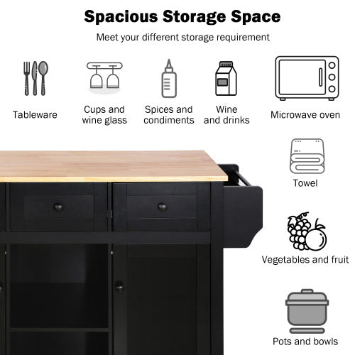 Kitchen Trolley With Rubberwood Folding Leaf Countertops by CABINSGATE SMART FURNITURE