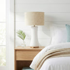 Cascade Glass Lamp Golden Base Off White Glass Table Lamp by CABINSGATE SMART FURNITURE