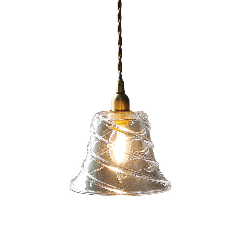 Nordic Modern Minimalist Brass Glass Single Head Small Chandelier by CABINSGATE SMART FURNITURE