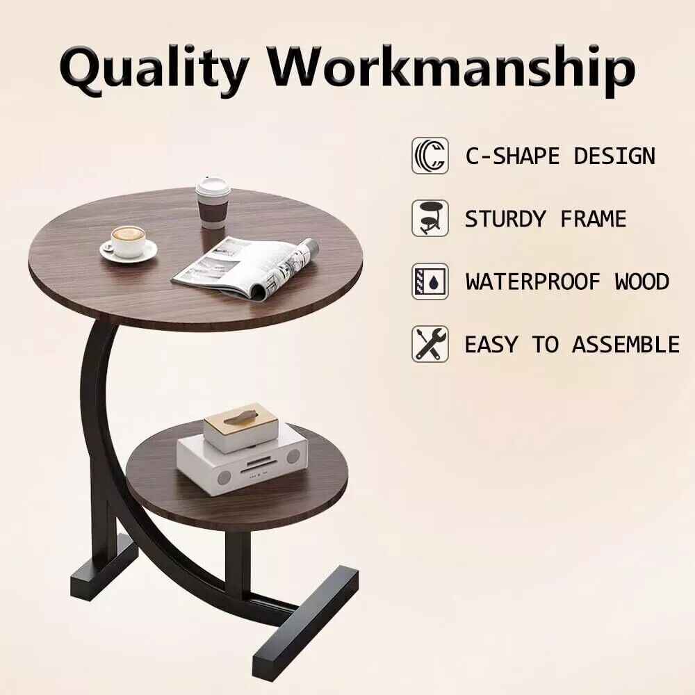 Side Table C Shaped For Sofa Coffee End Tables For Living Room Bedside Tables