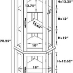Corner Rare Cabinet With Lights, Excluding E26 Light Bulbs by CABINSGATE SMART FURNITURE