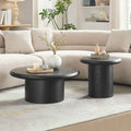 2-Piece Modern Round Coffee Table Set For Living Room,Easy Assembly Coffee Tables, End Side Tables For Leisure Area