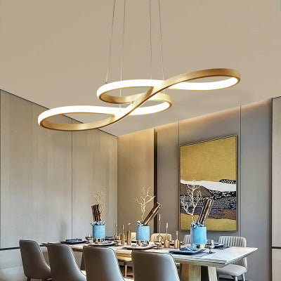 Modern Double-Sided Twist 1-Light LED Chandeliers, LivingRoom Light by CABINSGATE SMART FURNITURE