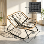 Rocking Egg Chair, Oversized Design with Cushion, Indoor Outdoor Furniture for Backyard, Patio, Garden by CABINSGATE SMART FURNITURE