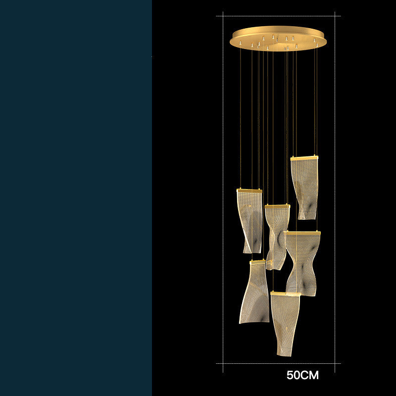 Nordic Light Luxury Art Chandelier for High Ceiling Living Room by CABINSGATE SMART FURNITURE